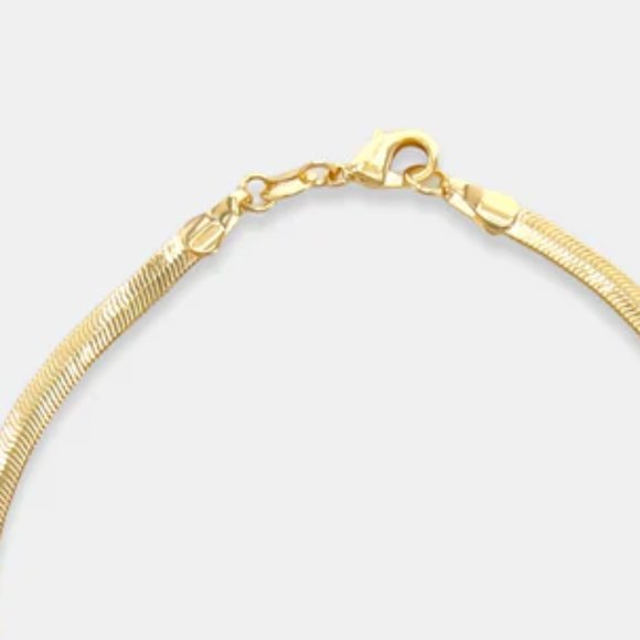 New 18K Gold Filled Herringbone Ankle Bracelet Anklet. - Picture 2 of 3